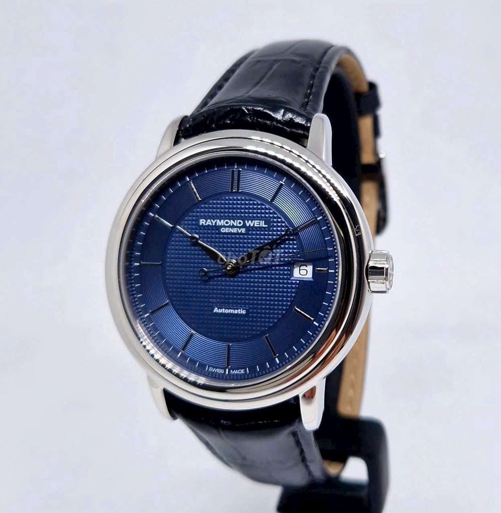 ĐH Nam Raymond Weil tự động mặt xanh Navy