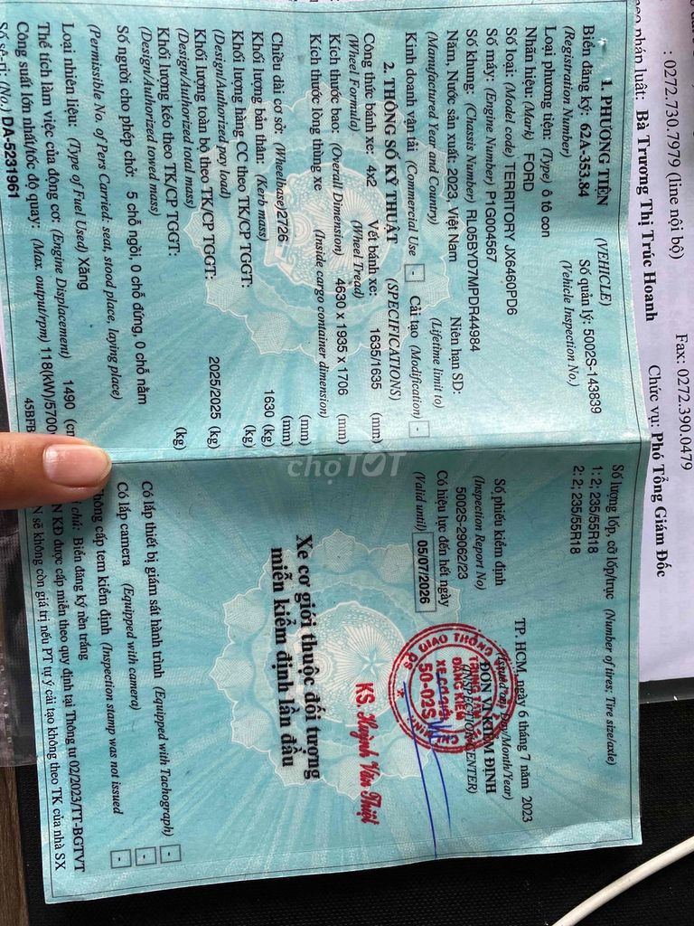 Ford Territory 2023 Trend 1.5 AT - 25000 km. Mua bán Ô tô tại Huyện Cần Giuộc Long An được đăng bởi Tuấn Anh hình 7