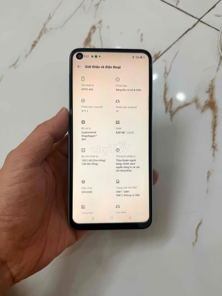 Bán Oppo.A92 Ram8/128 pin 5000 zin cũ. Mua bán Điện thoại tại Quận Hà Đông Hà Nội được đăng bởi Mạnh Mobile hình 1