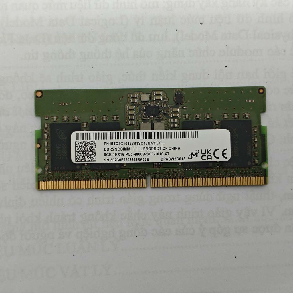 RAM laptop 8GB DDR5 4800MHz. Mua bán Linh kiện (RAM, Card...) tại Quận Cái Răng Cần Thơ được đăng bởi Trần Khánh Ngọc hình 1