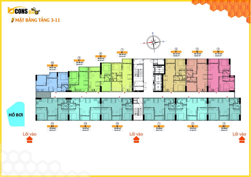 Bán căn 2PN 2WC giá 1,49 tỷ Bcons Bee đã có sổ