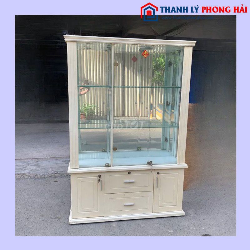 Tủ Trưng Bày Gỗ MDF 1m17 Mới 90%. Mua bán Tủ, kệ gia đình tại Quận Tân Phú Tp Hồ Chí Minh được đăng bởi Thanh lý Phong Hải hình 1