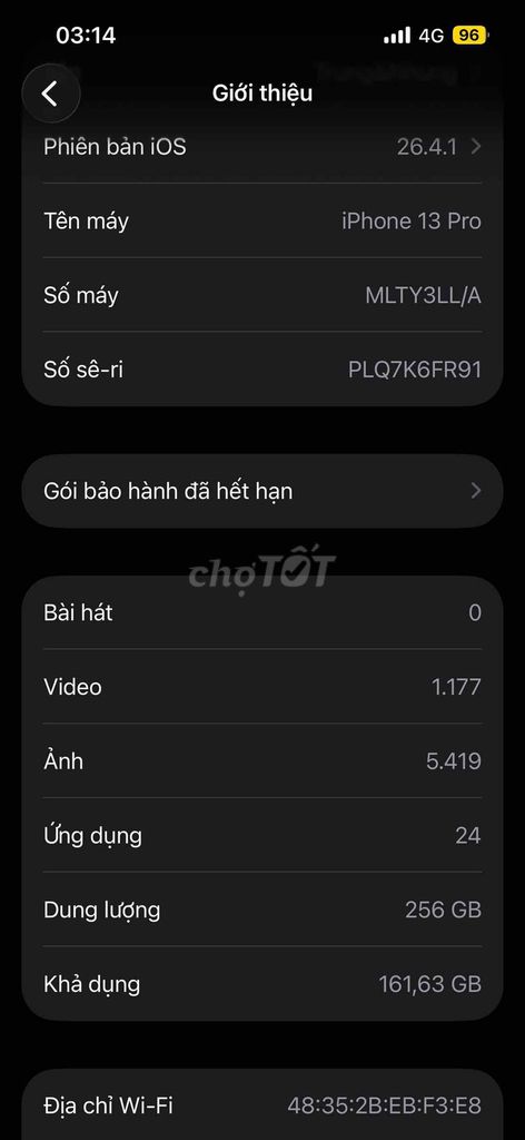 iPhone 13 Pro  lock 256GB 99% nhắn chợ tốt. Mua bán Điện thoại tại Quận Bình Tân Tp Hồ Chí Minh được đăng bởi Trung Iga hình 1