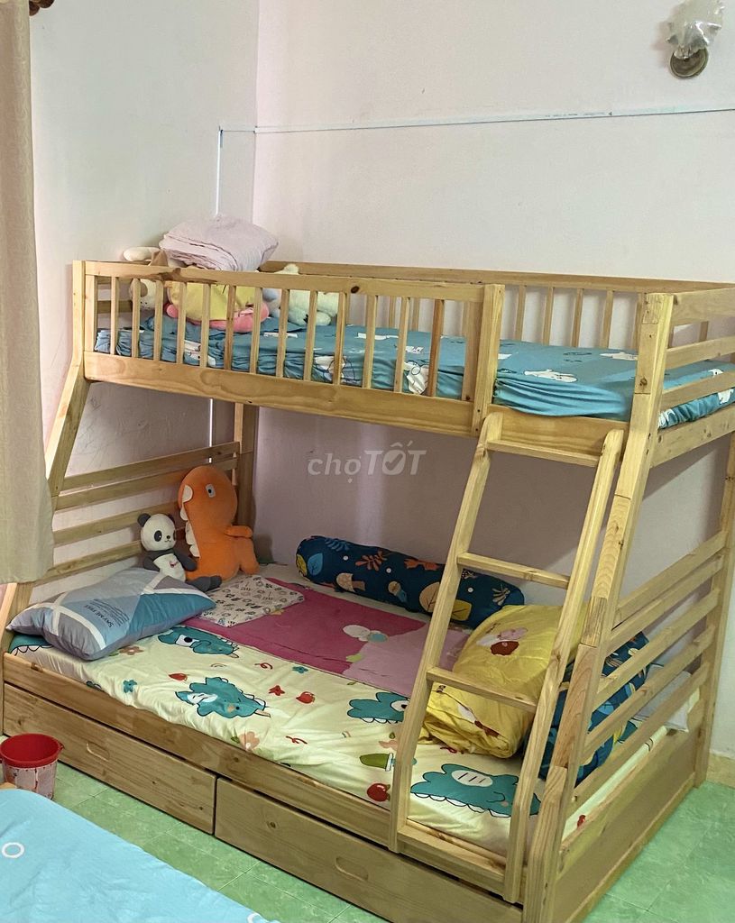 Giường tầng Gỗ Vàng gỗ Có ngăn kéo. Mua bán Giường, chăn ga gối nệm tại Quận Tân Bình Tp Hồ Chí Minh được đăng bởi Hồng vân hình 1