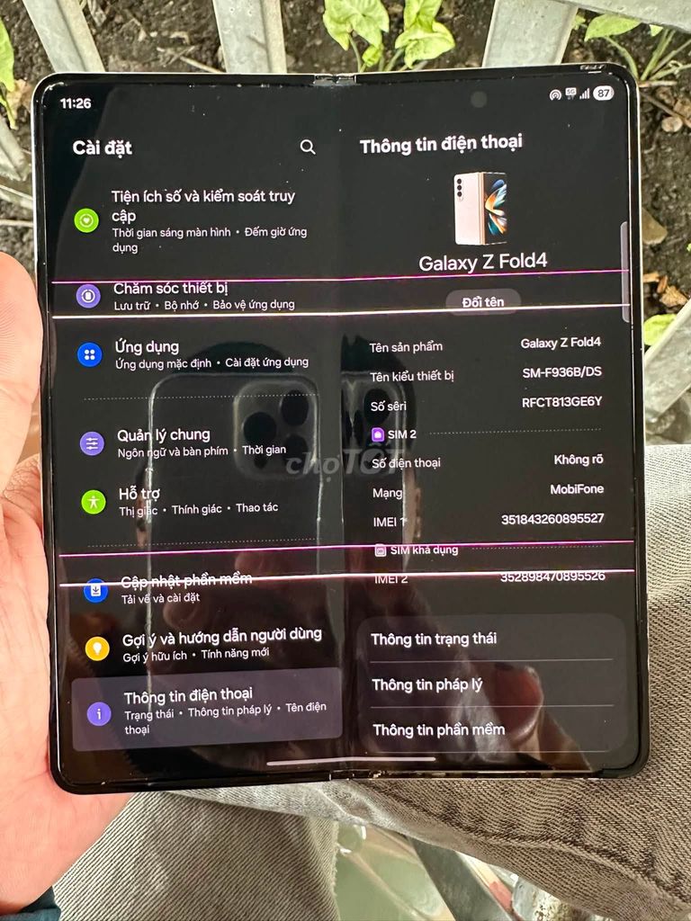 Samsung Galaxy Z Fold4 Bạc Like New. Mua bán Điện thoại tại Quận 8 Tp Hồ Chí Minh được đăng bởi Hội Đồ Điện Tử hình 1