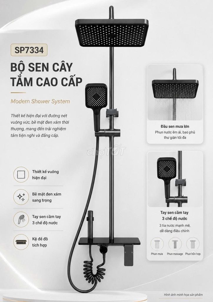 Bộ sen tắm SP7334 Xám. Mua bán Thiết bị vệ sinh, nhà tắm tại Quận Thanh Xuân Hà Nội được đăng bởi Hoàng Bảo Trân hình 1