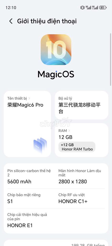 Honor Magic6 Pro 12GB. Mua bán Điện thoại tại Thành phố Đà Lạt Lâm Đồng được đăng bởi lụm hình 1