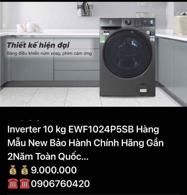 Máy giặt Electrolux 10kg EWF1024P5SB 500…