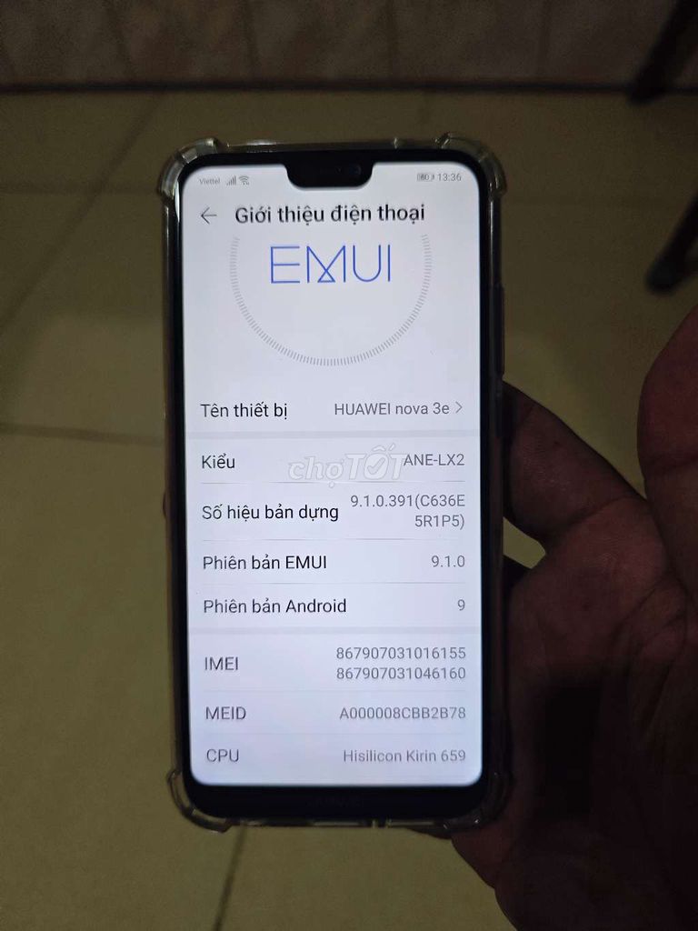 Huawei Nova 3e 64GB Xanh. Mua bán Điện thoại tại Quận Cái Răng Cần Thơ được đăng bởi Bá Hùng 3042 hình 1