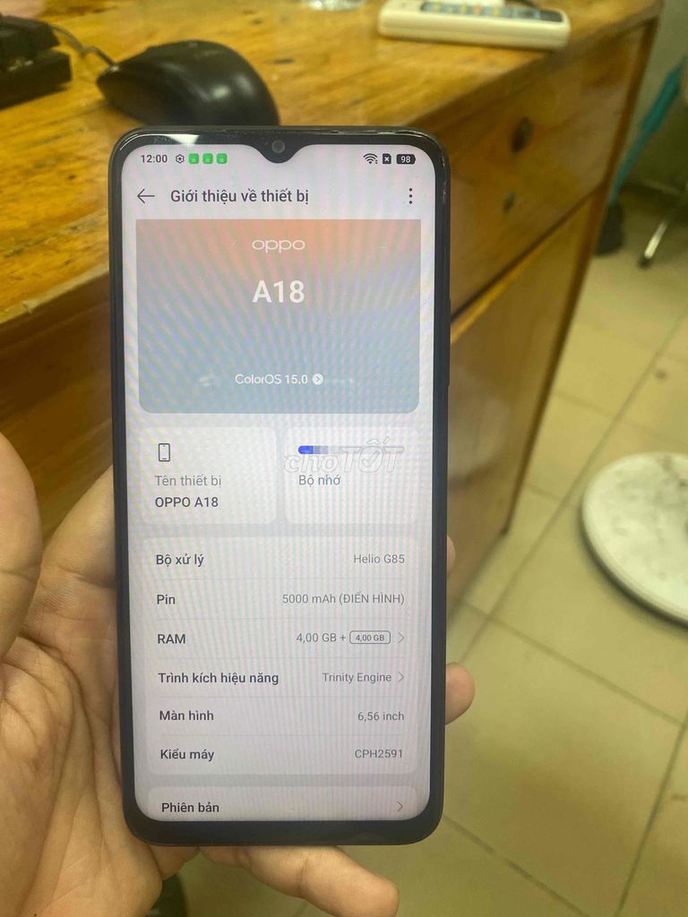 Oppo A18 128GB Đen Helio G85. Mua bán Điện thoại tại Quận Hai Bà Trưng Hà Nội được đăng bởi nhật bằng hình 1