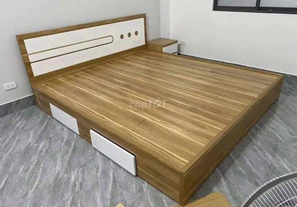 Giường ngủ Gỗ công nghiệp 1m6x2m Vàng, Trắng. Mua bán Giường, chăn ga gối nệm tại Quận Gò Vấp Tp Hồ Chí Minh được đăng bởi Hong Le hình 1
