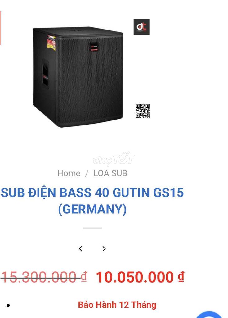 Loa Sub điện Gutin GS15 Đen. Mua bán Tivi, Âm thanh tại Thành phố Biên Hòa Đồng Nai được đăng bởi Thùy Biên Hòa hình 1