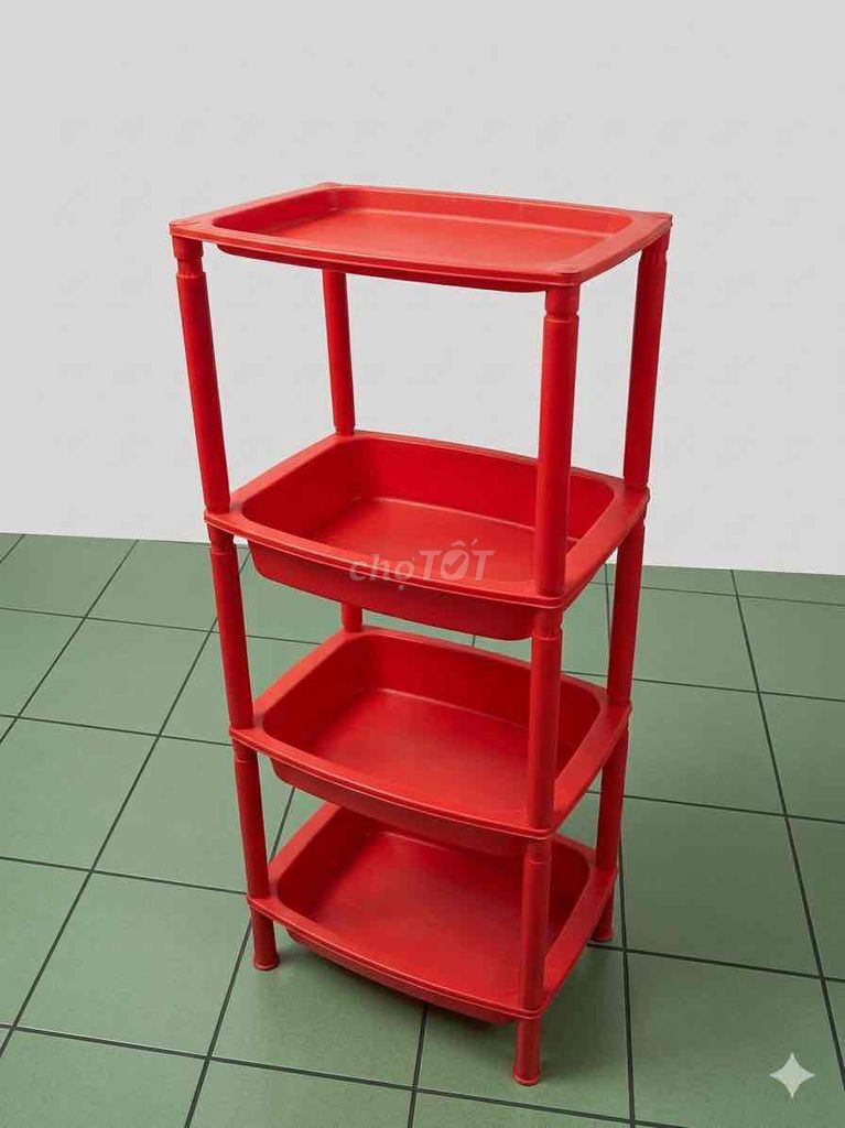 Kệ nhựa 4 tầng màu đỏ. Mua bán Tủ, kệ gia đình tại Quận Sơn Trà Đà Nẵng được đăng bởi Phạm Thiên Kim hình 1