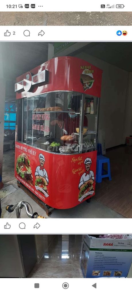 Xe đẩy bán hàng Bánh mì Thổ Nhĩ Kỳ Đỏ. Mua bán Đồ chuyên dụng, Giống nuôi trồng tại Huyện Phú Tân Cà Mau được đăng bởi Toan Lu hình 1
