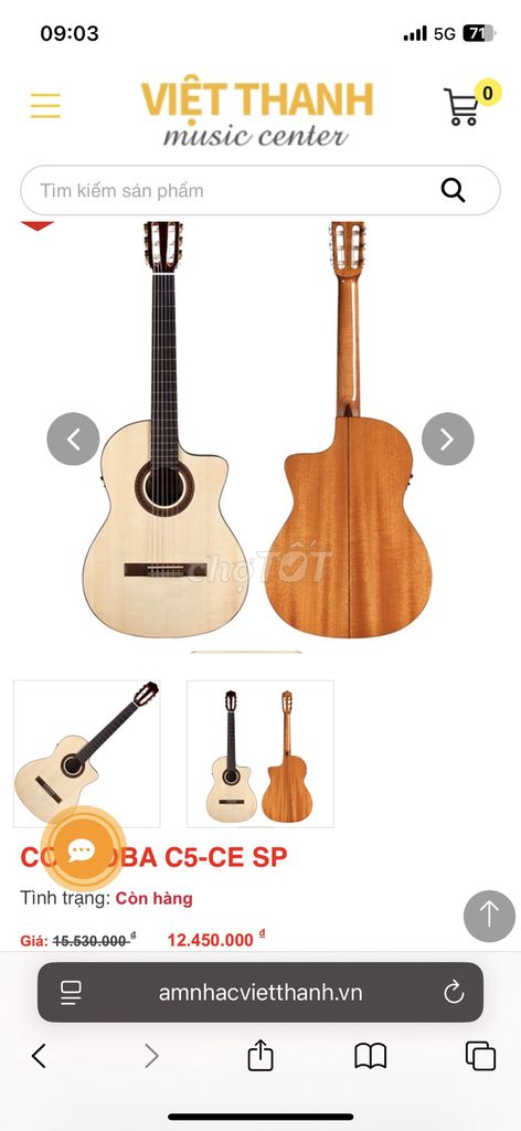 Đàn Guitar Classic Cordoba C5 SP EQ . Mua bán Nhạc cụ tại Thành phố Huế Thừa Thiên Huế được đăng bởi Phú hình 1