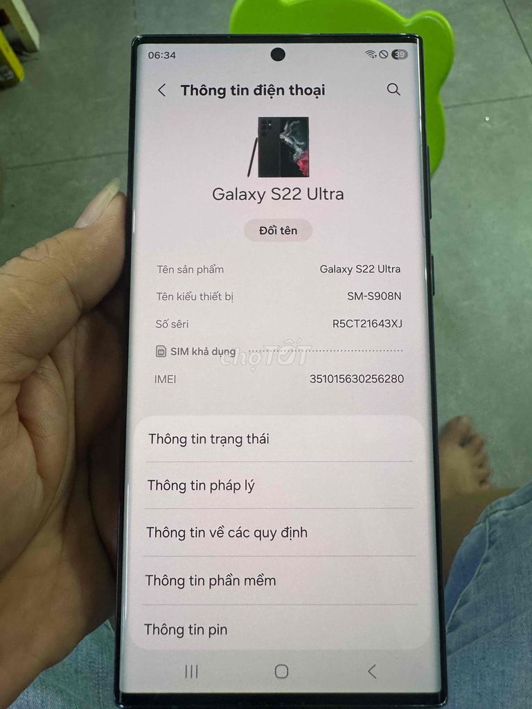 Samsung Galaxy S22 Ultra 256GB Đen. Mua bán Điện thoại tại Quận 6 Tp Hồ Chí Minh được đăng bởi Gia Hưng hình 1