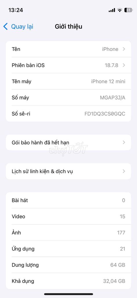 iPhone 12 mini 64GB Xanh. Mua bán Điện thoại tại Thành phố Thủ Đức Tp Hồ Chí Minh được đăng bởi Chirs Nguyễn hình 1