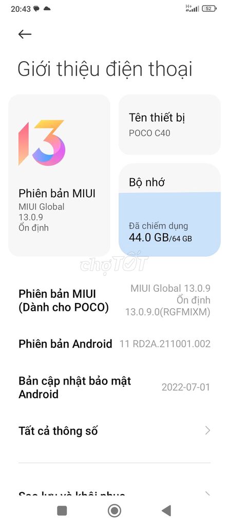 Xiaomi POCO C40 64GB Vàng. Mua bán Điện thoại tại Huyện Cù Lao Dung Sóc Trăng được đăng bởi Toan Le hình 1