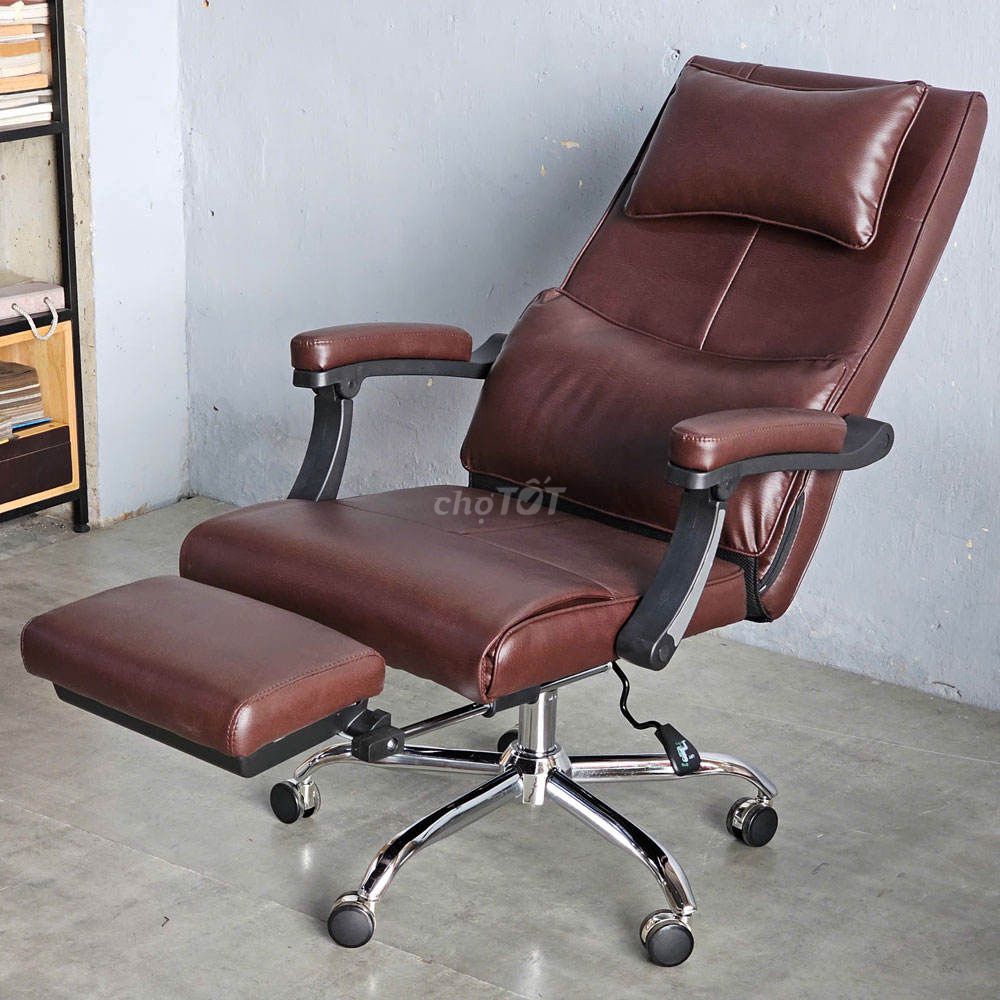 Ghế xoay văn phòng Da PU Nâu ngả lưng 180 độ. Mua bán Đồ dùng văn phòng tại Quận Cẩm Lệ Đà Nẵng được đăng bởi Kho Nội Thất MT  hình 1