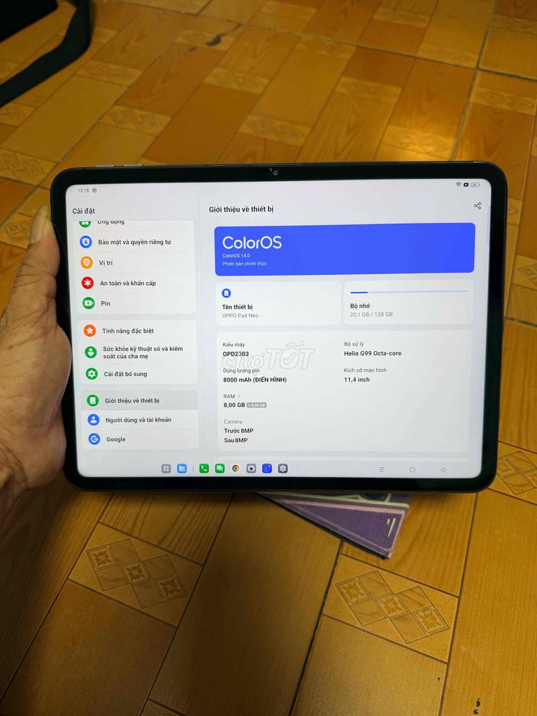 Oppo Pad Neo 11 inch 8GB/128GB 4G đẹp nguyên zin. Mua bán Máy tính bảng tại Quận 6 Tp Hồ Chí Minh được đăng bởi Laptop Phương Nghi hình 1