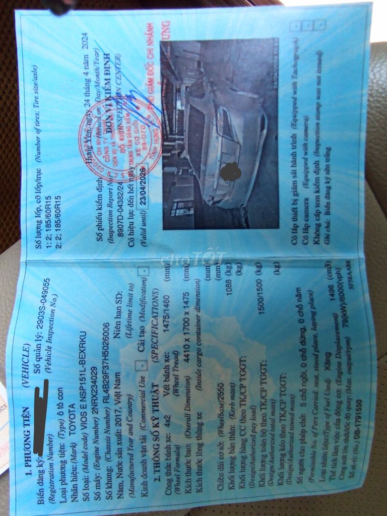 Toyota Vios 2017 1.5E CVT - 100000 km. Mua bán Ô tô tại Huyện Kim Động Hưng Yên được đăng bởi Trần Mạnh Cường  hình 6