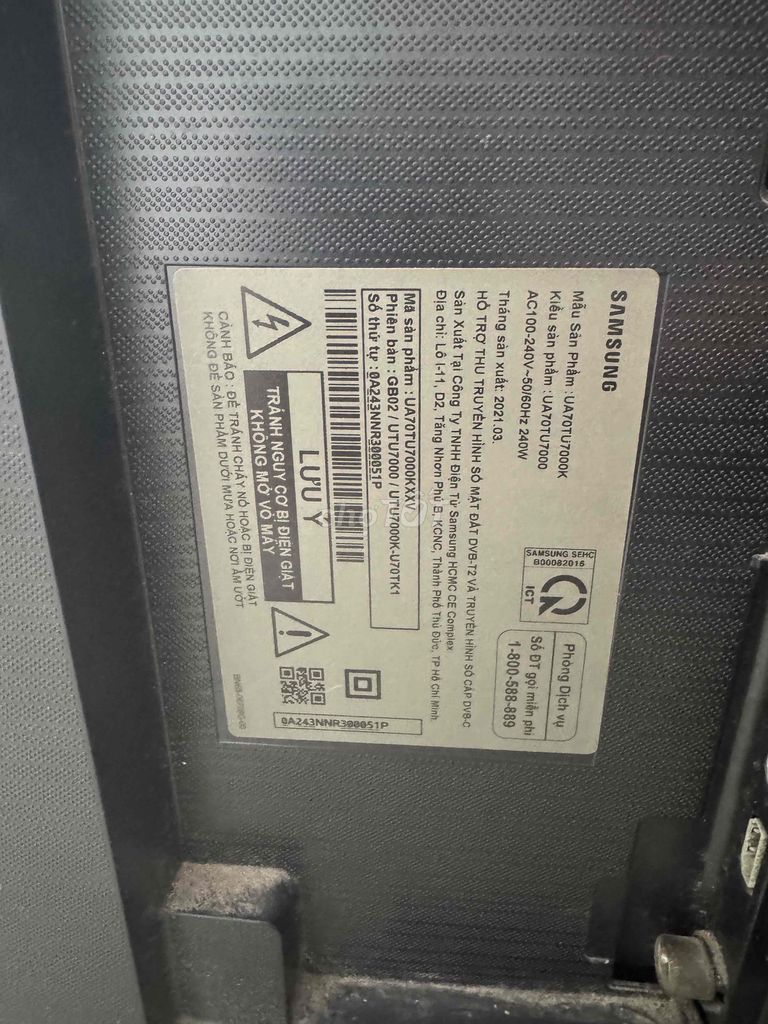 Tivi Samsung UA70TU7000K Bể màn hình. Mua bán Tivi, Âm thanh tại Thành phố Thuận An Bình Dương được đăng bởi nhung hình 1