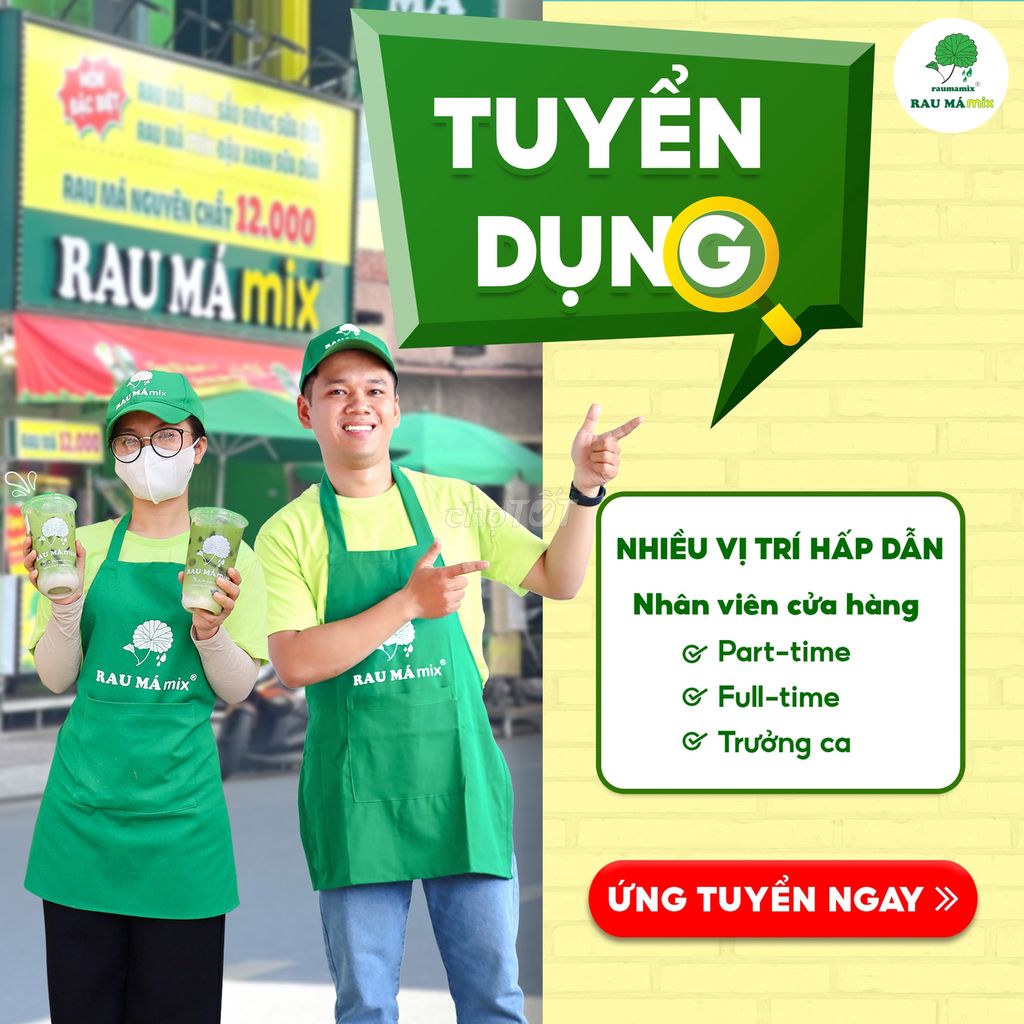 [QUẬN 2, QUẬN 9] RAU MÁ MIX TUYỂN DỤNG NHÂN VIÊN