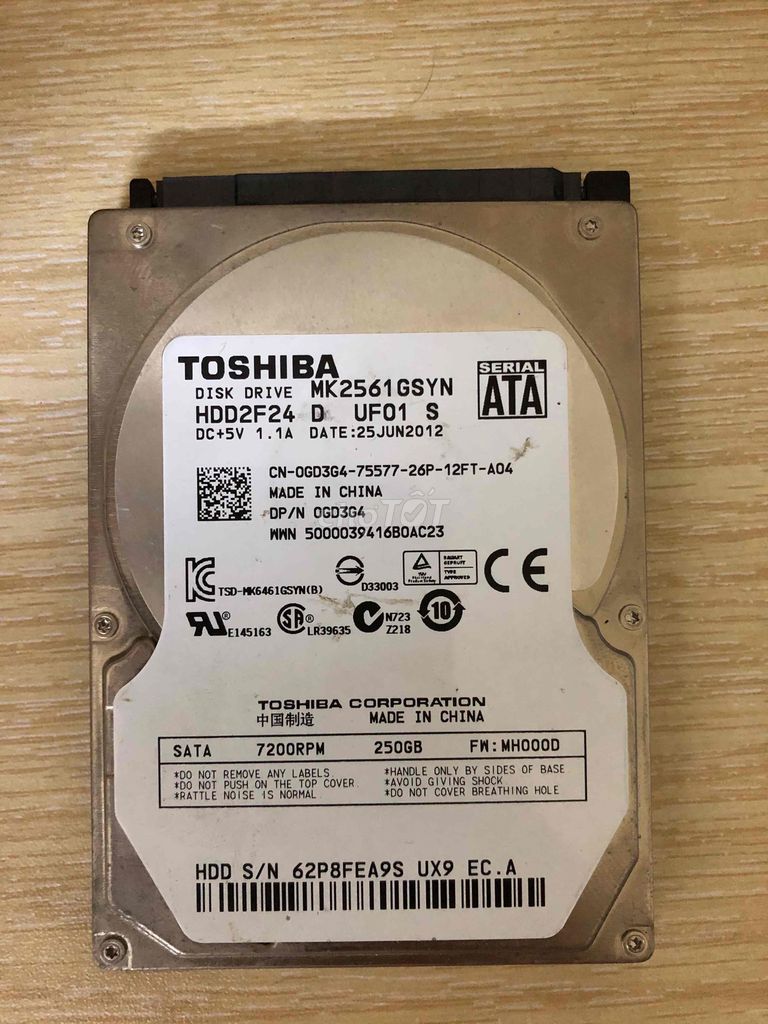 Pass ổ cứng laptop HDD 250GB