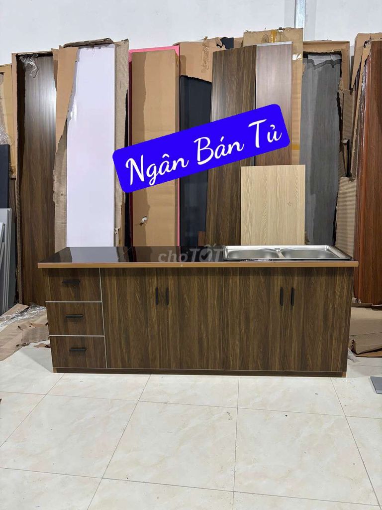 Tủ bếp Nhựa Đài Loan Vân gỗ 2m. Mua bán Tủ, kệ gia đình tại Quận 12 Tp Hồ Chí Minh được đăng bởi KIM NGÂN BÁN TỦ hình 1