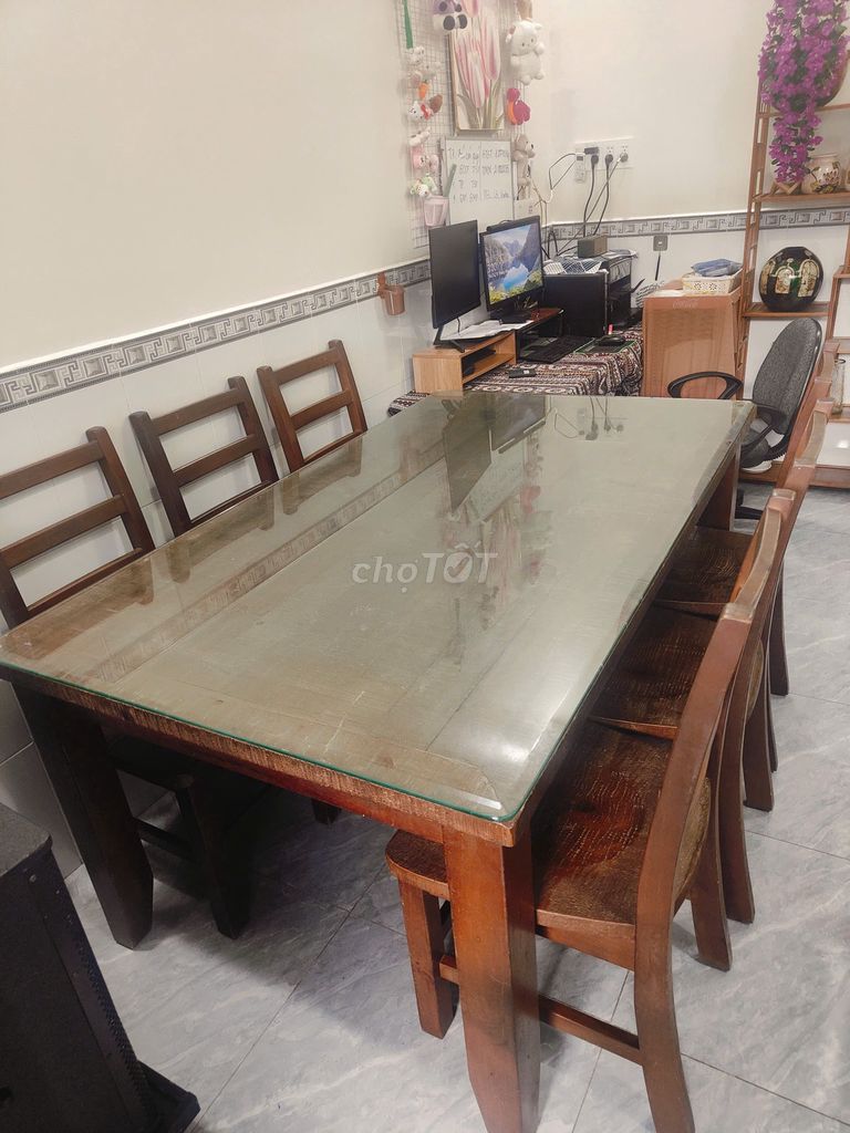 🔥 Bàn ăn 6 ghế gỗ tự nhiên 3tr – Tặng bàn làm việc. Mua bán Bàn ghế tại Huyện Cần Giuộc Long An được đăng bởi Linh hình 1