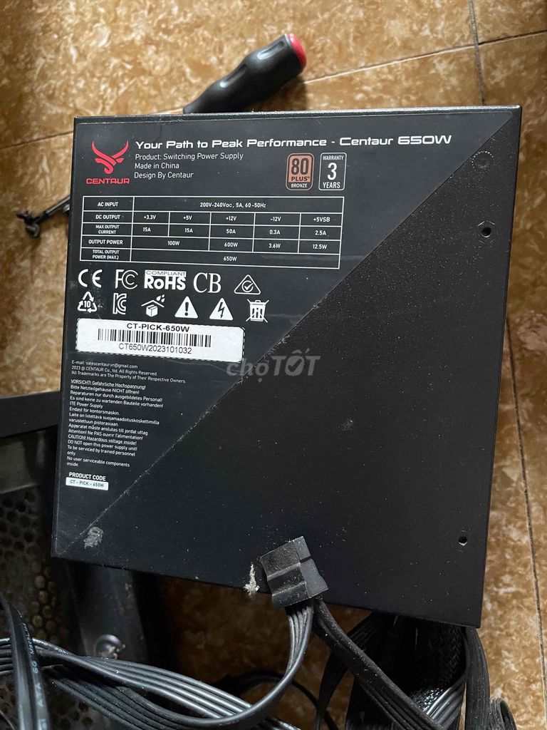 Bộ nguồn Centaur CT-PICK-650W. Mua bán Linh kiện (RAM, Card...) tại Huyện Anh Sơn Nghệ An được đăng bởi Hung Nguyen hình 1