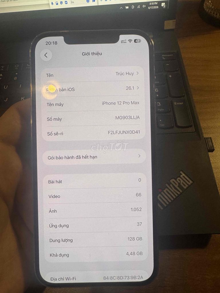 Apple iPhone 12 Pro Max 128GB Vàng. Mua bán Điện thoại tại Quận Phú Nhuận Tp Hồ Chí Minh được đăng bởi Huy hình 1