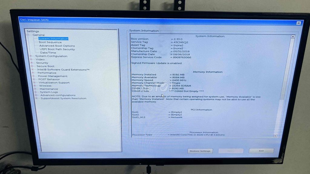 Dell Inspiron 3470 i3-8100 8GB. Mua bán Máy tính để bàn tại Quận 12 Tp Hồ Chí Minh được đăng bởi Thành Thân hình 1