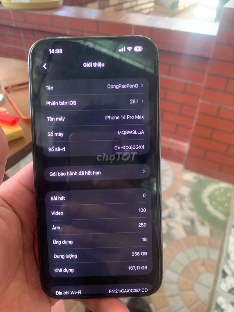 Apple iPhone 14 Pro Max 256GB eSIM Full zin. Mua bán Điện thoại tại Thành phố Vinh Nghệ An được đăng bởi Nguyễn Đông hình 1