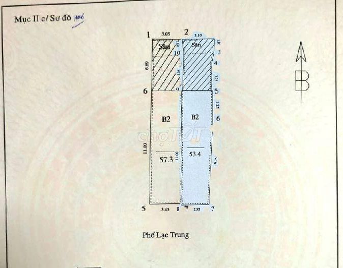 Bán nhà mặt phố LẠC TRUNG 111M ,MT 6,4m  +47 Tỷ ,2 thoáng