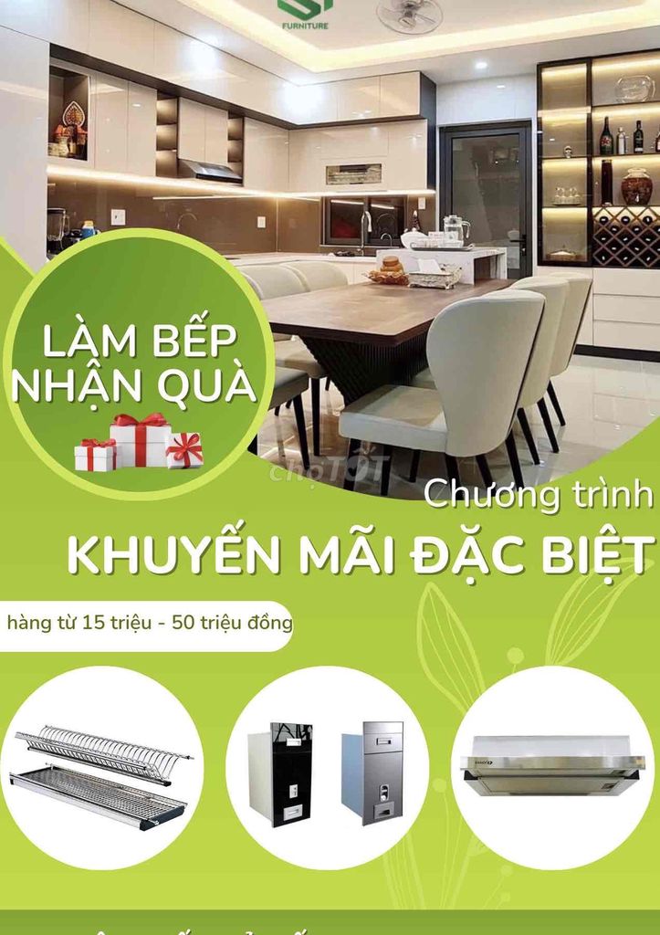 Ưu đãi tủ bếp trọn gói sau Tết nhận quà liền tay