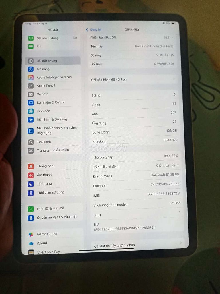 iPad Pro M1 2021 128GB, 4G, Bản Quốc Tế. Mua bán Máy tính bảng tại Quận Nam Từ Liêm Hà Nội được đăng bởi hải hình 1