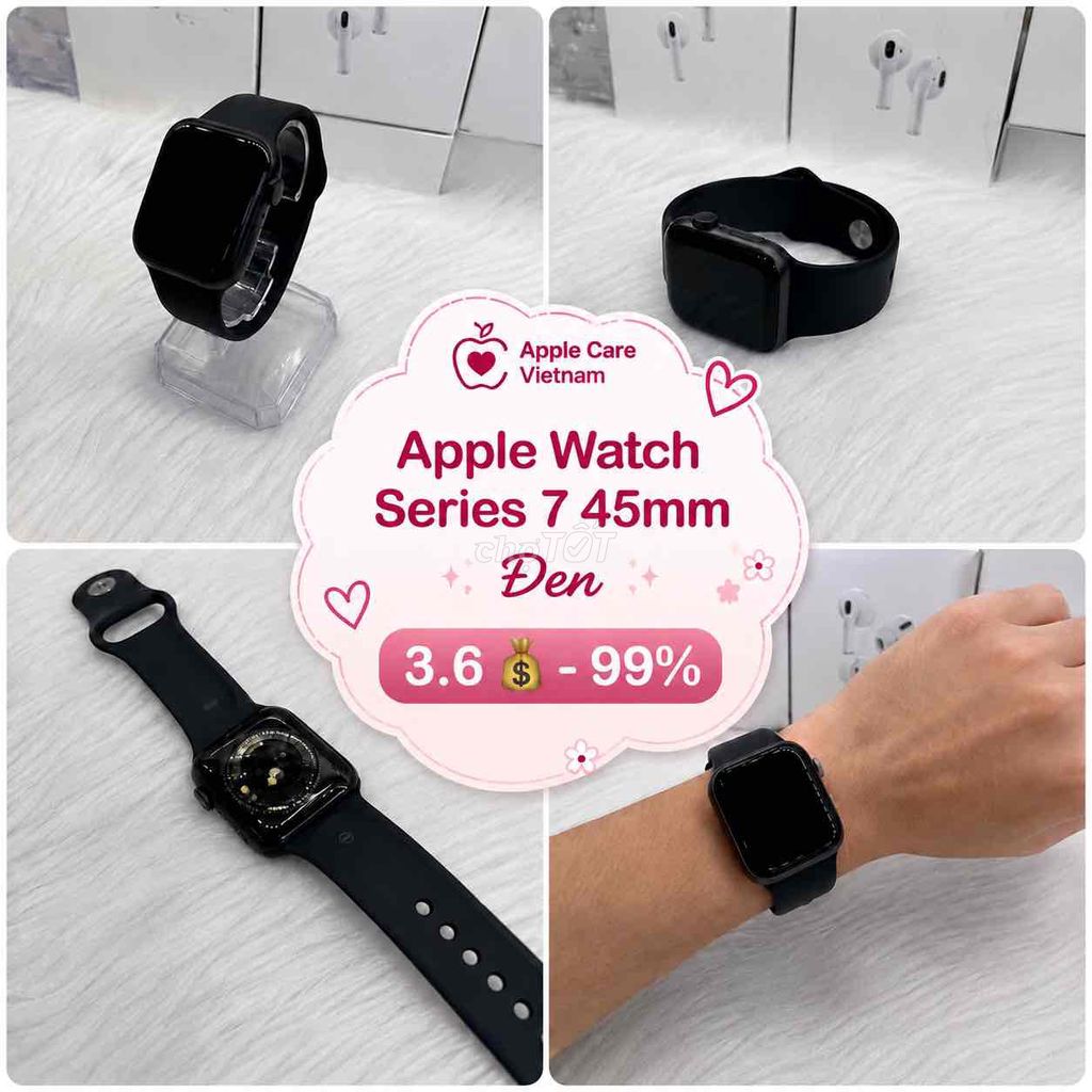 Apple Watch Series 7 Đen 45mm Đã qua sử dụng. Mua bán Thiết bị đeo thông minh tại Quận 5 Tp Hồ Chí Minh được đăng bởi Apple Care Vietnam hình 1