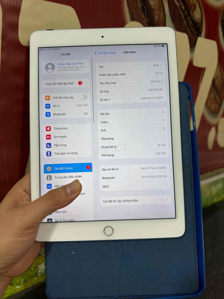 ipad air 2 99% trắng