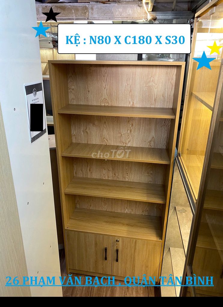 KỆ TỦ ĐỰNG SÁCH TRƯNG BÀY 80X180X30CM VÁN ÉP. Mua bán Tủ, kệ gia đình tại Quận Tân Bình Tp Hồ Chí Minh được đăng bởi NỘI THẤT SẢN XUẤT TẠI XƯỞNG hình 1