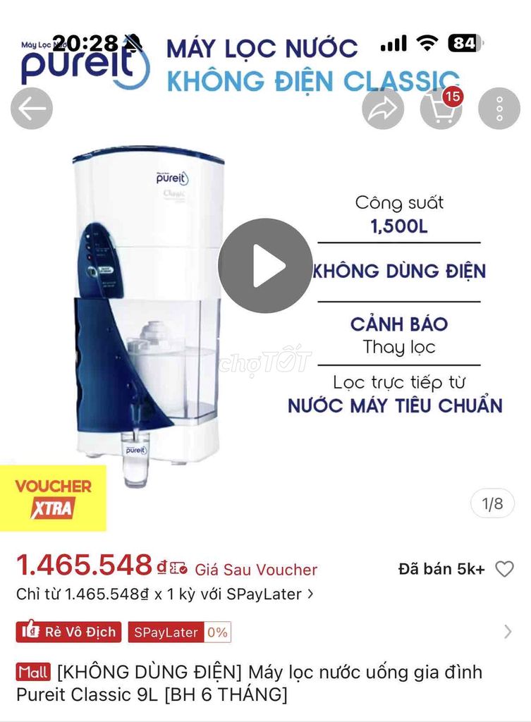 Máy lọc nước Pureit Classic 9L. Mua bán Bếp, lò, đồ điện nhà bếp tại Quận 7 Tp Hồ Chí Minh được đăng bởi Giao Cao  hình 1