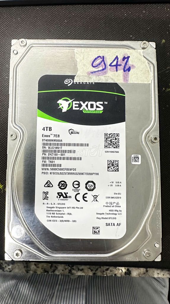 Ổ cứng HDD Seagate EXOS 7E8 4TB 94%. Mua bán Linh kiện (RAM, Card...) tại Huyện Dầu Tiếng Bình Dương được đăng bởi Hoàng Võ hình 1