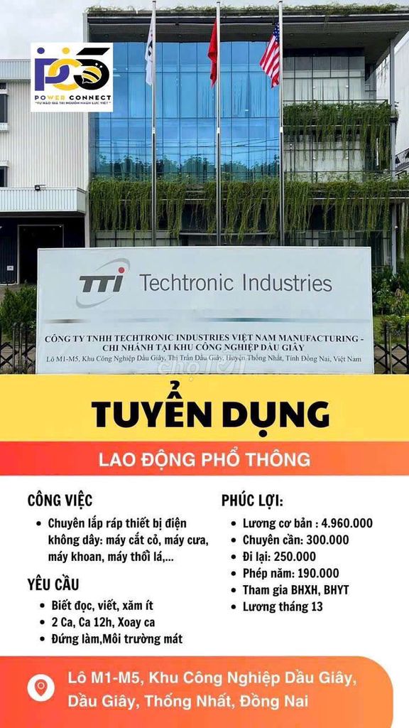 CÔNG TY TTi CẦN TUYỂN 100 CÔNG NHÂN