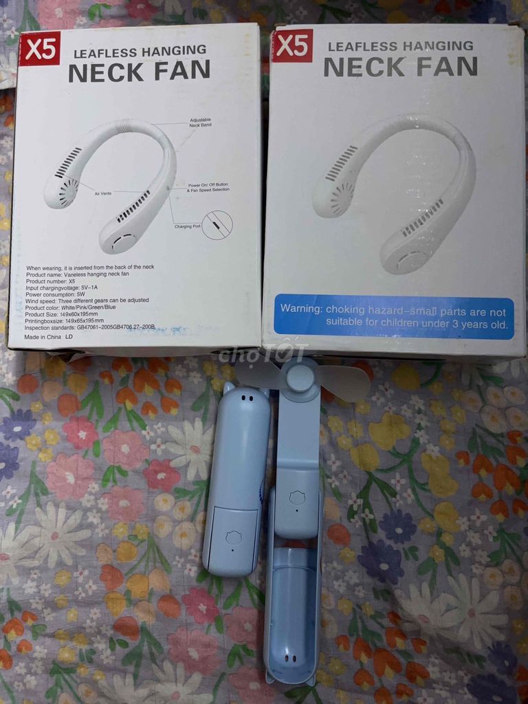 Quạt Đeo Cổ X5 và Quạt Mini Gấp Gọn Kiêm Sạc Dự Ph. Mua bán Quạt tại Quận Đống Đa Hà Nội được đăng bởi Anh Anh hình 1