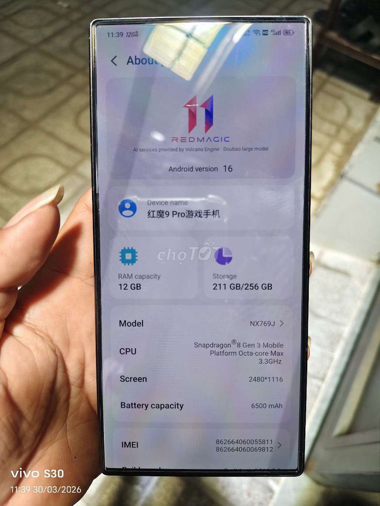 Redmagic 9 Pro 256GB Đen. Mua bán Điện thoại tại Huyện Đức Hòa Long An được đăng bởi shiper food hình 1