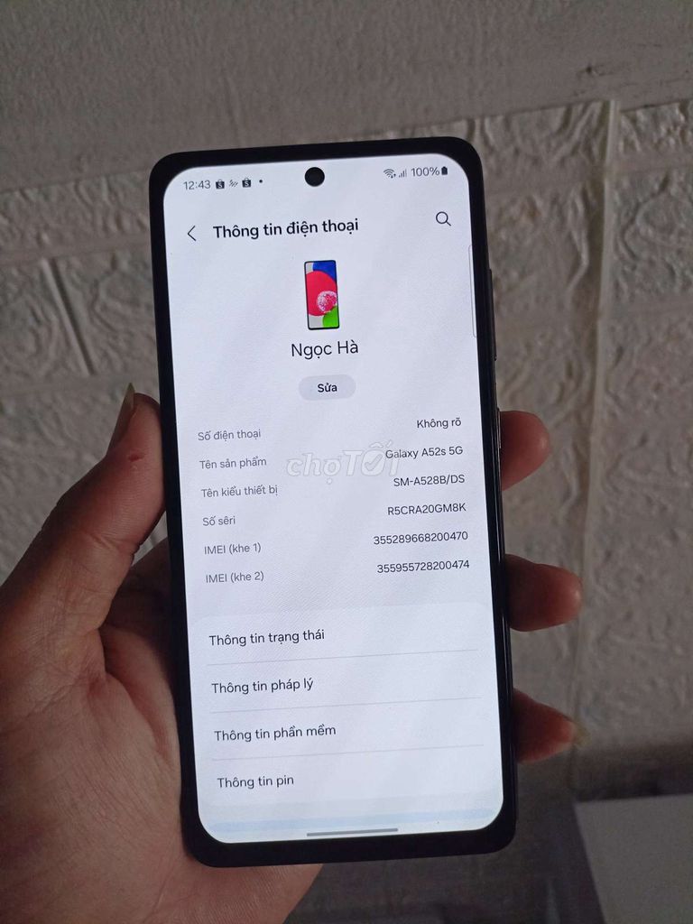 Samsung A52s 5G 8GB/128GB màn oled. Mua bán Điện thoại tại Quận Bình Thuỷ Cần Thơ được đăng bởi CH Thuan Mobile hình 1