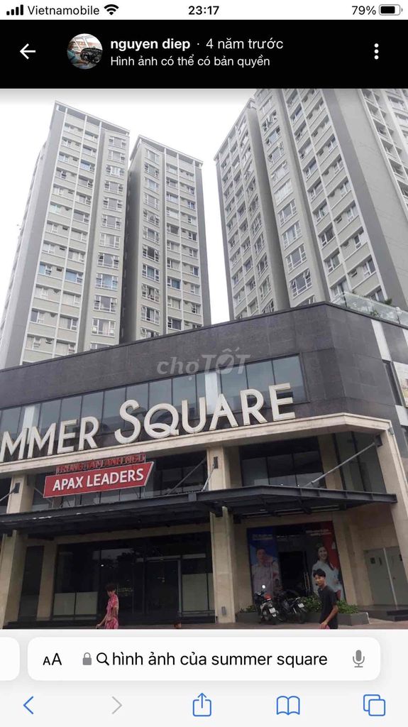 Cho thuê căn hộ 3PN Summer Square, 13 triệu, 75 m2, CC đầy đủ nội thất