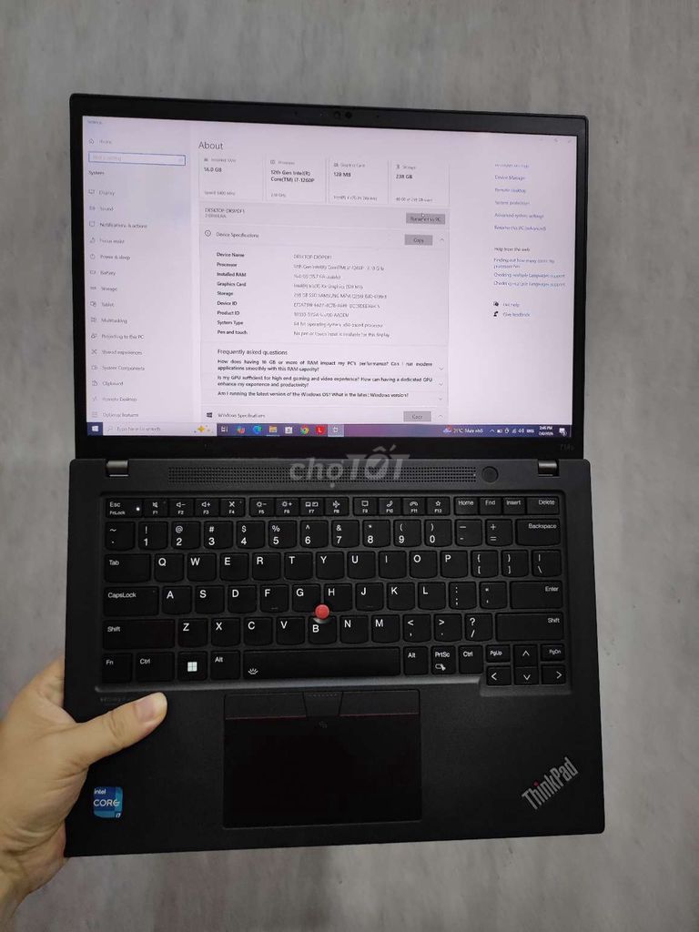 Lenovo T14S Gen3 i7-1260P 16GB/256GB. Mua bán Laptop tại Quận 3 Tp Hồ Chí Minh được đăng bởi Tiến Đat  hình 1
