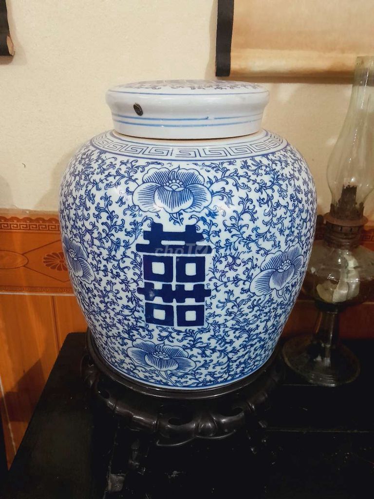 Lư tầu Gốm sứ Xanh trắng Hoa văn 25cm. Mua bán Đồ sưu tầm, đồ cổ tại Huyện Lâm Thao Phú Thọ được đăng bởi Đồ xưa cũ hình 1