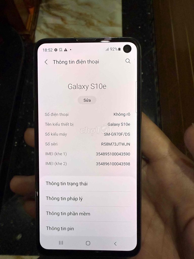 Samsung Galaxy S10e 2 sim. Mua bán Điện thoại tại Thành phố Thuận An Bình Dương được đăng bởi duc  hình 1
